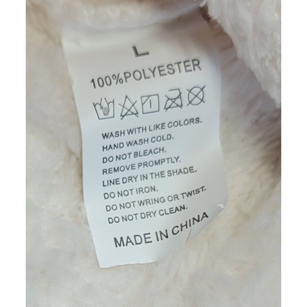 Pajama Lounge Set Soft Pink White Button Top Happy Bear Womens Large New In Bag - Picture 5 of 12